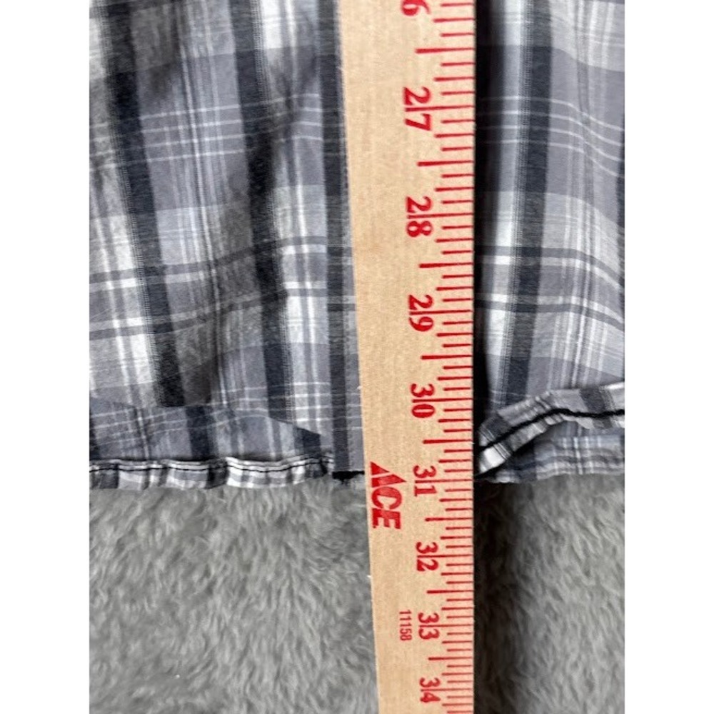 Panhandle Roughstock XXL Plaid‎ Button Down Shirt Menswear Gray White - Picture 10 of 10